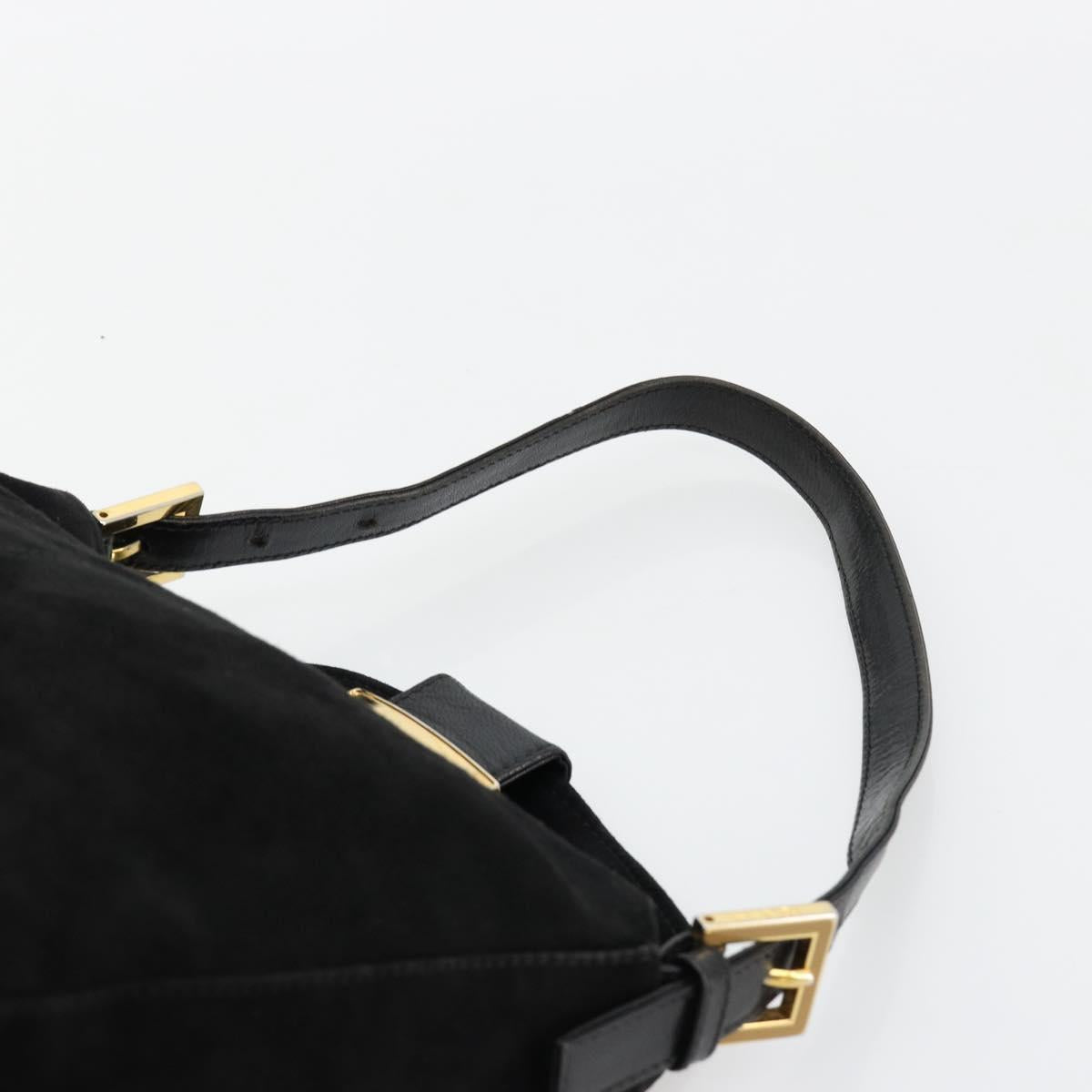 Fendi Black Suede Baguette