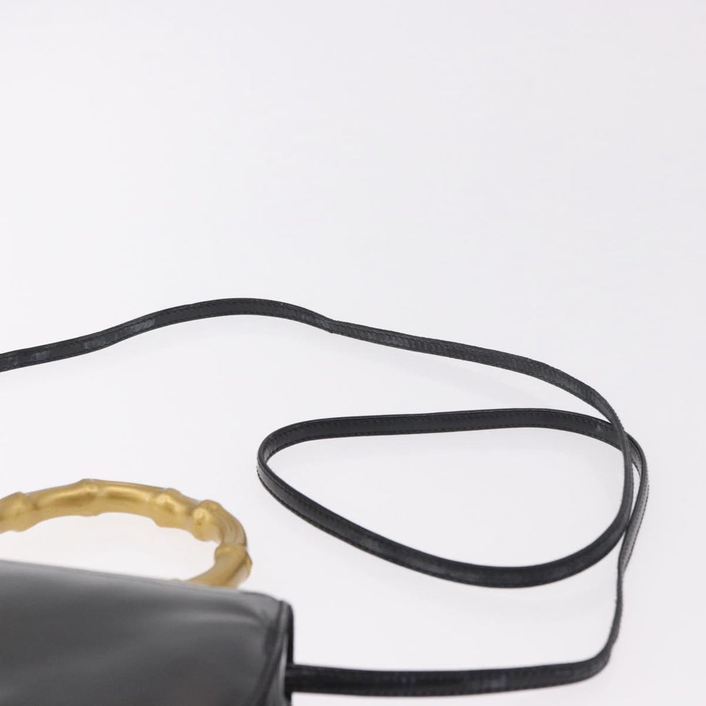 Gucci Patent Black Bamboo Handbag