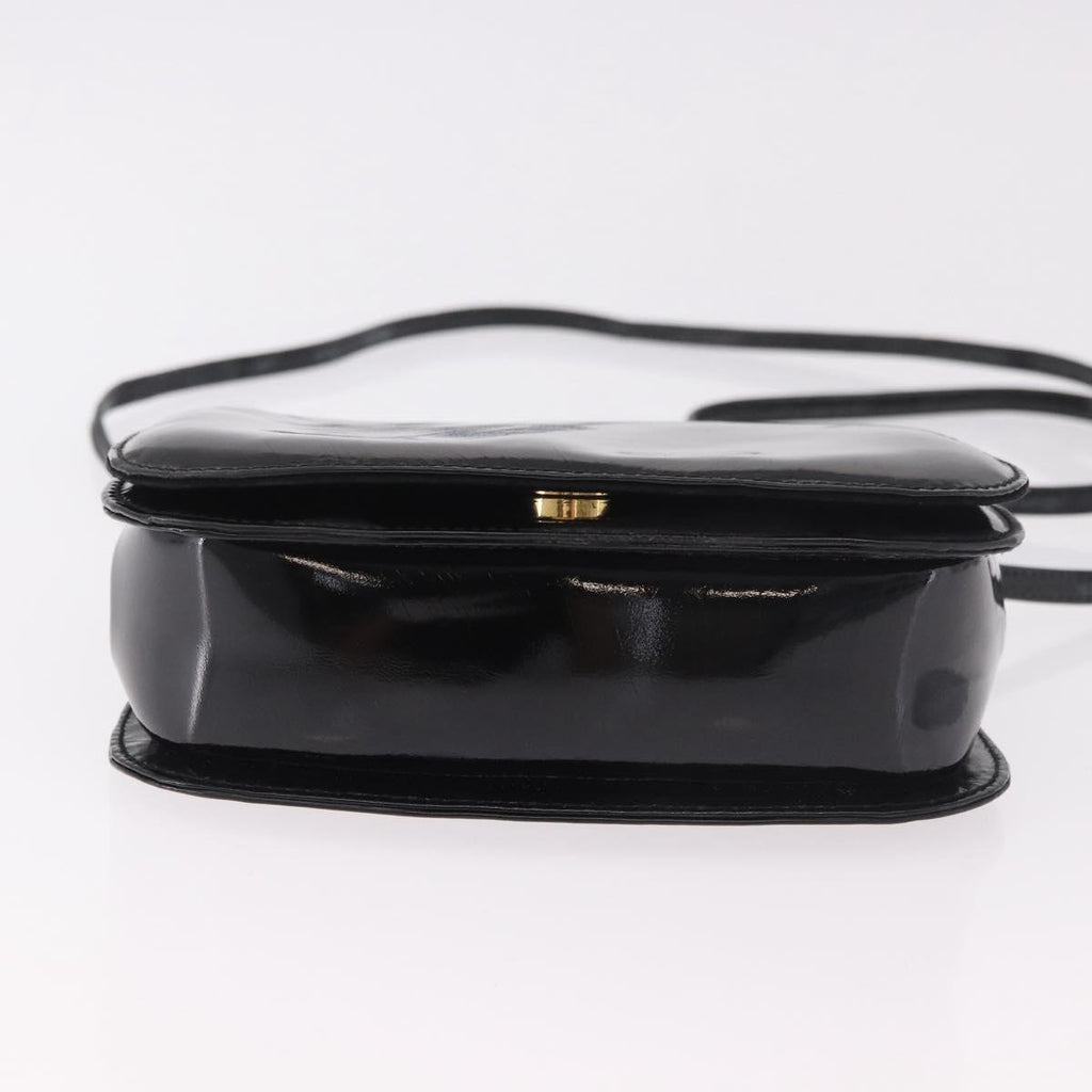 Gucci Patent Black Bamboo Handbag