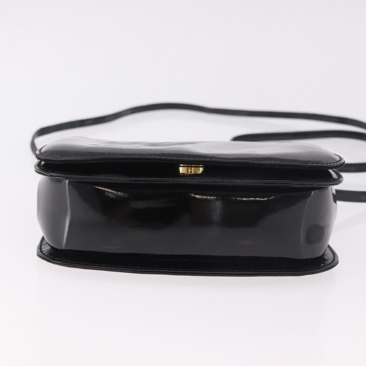 Gucci Patent Black Bamboo Handbag