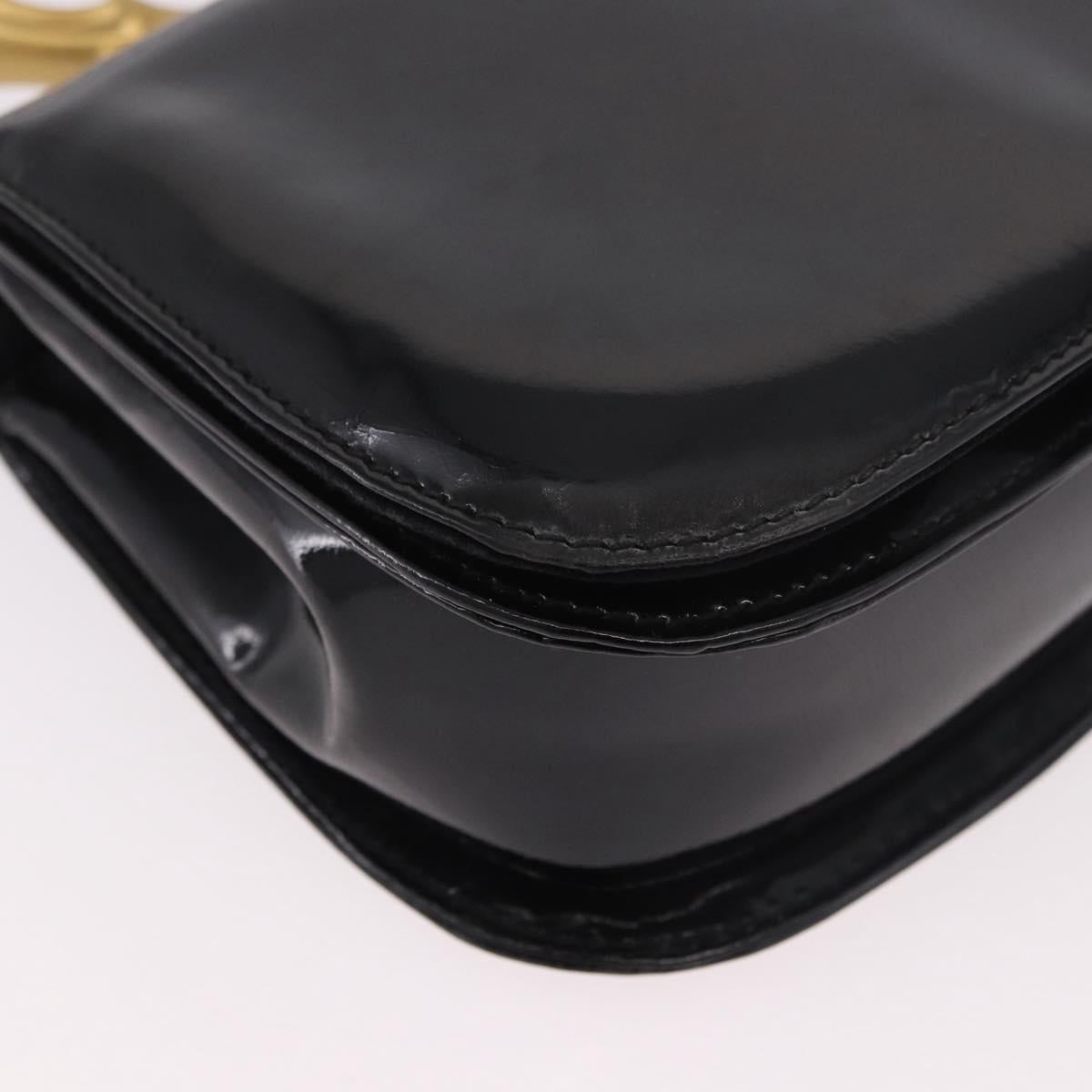 Gucci Patent Black Bamboo Handbag