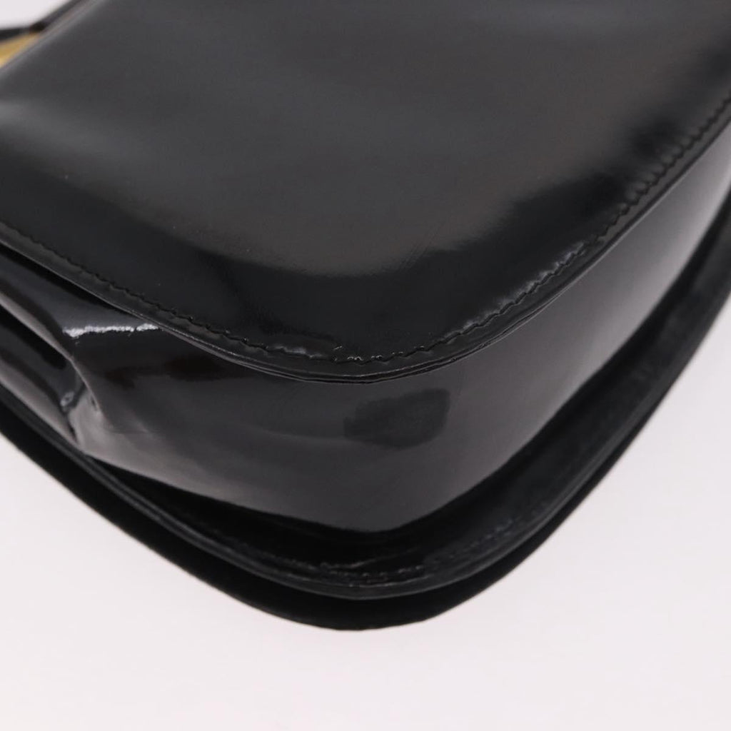 Gucci Patent Black Bamboo Handbag