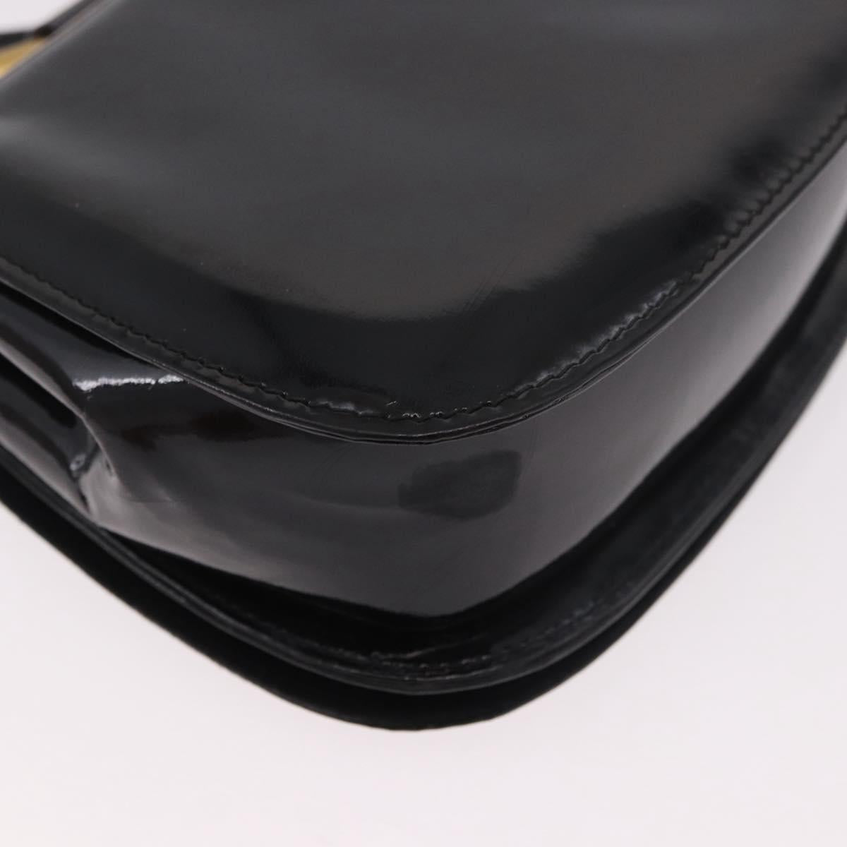 Gucci Patent Black Bamboo Handbag