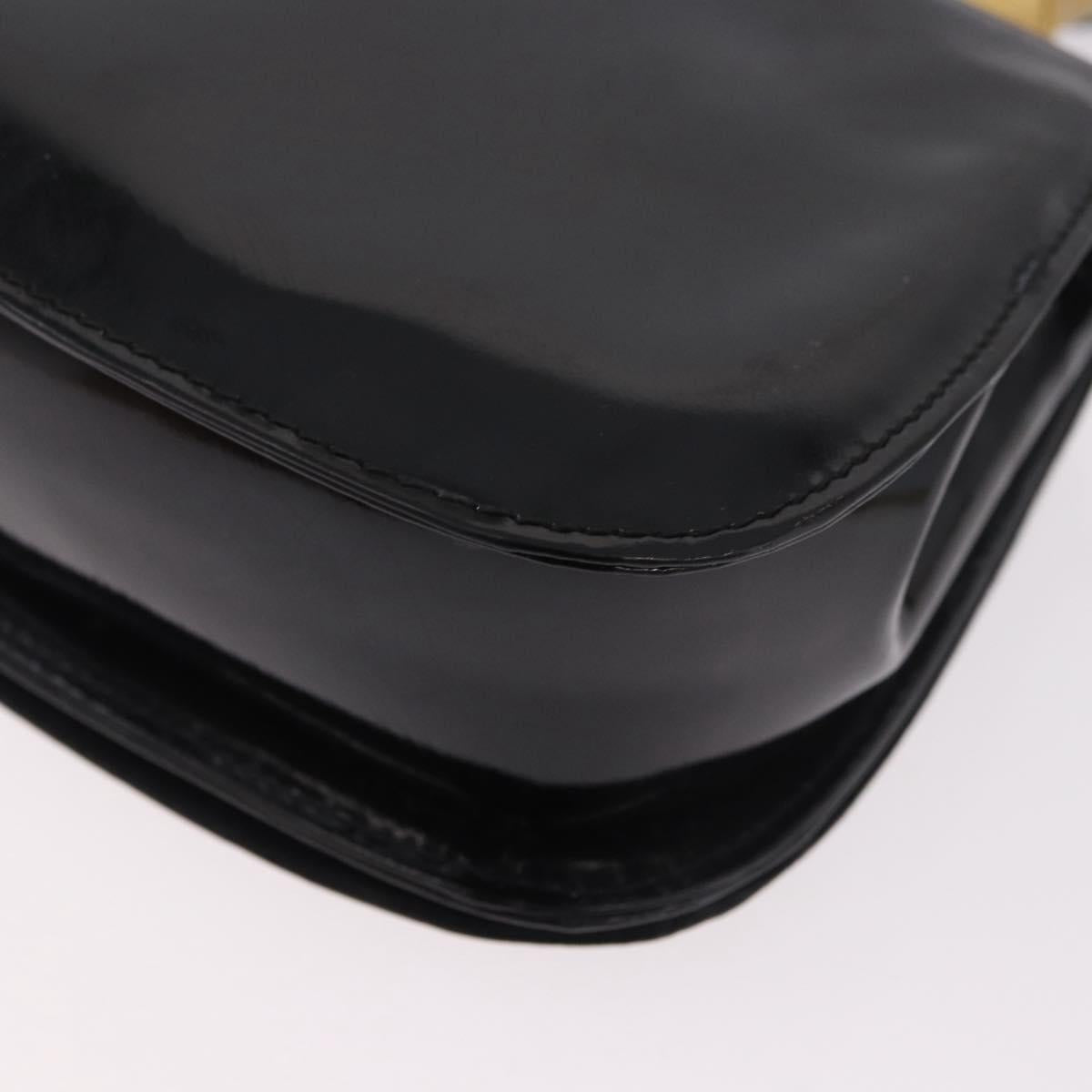 Gucci Patent Black Bamboo Handbag