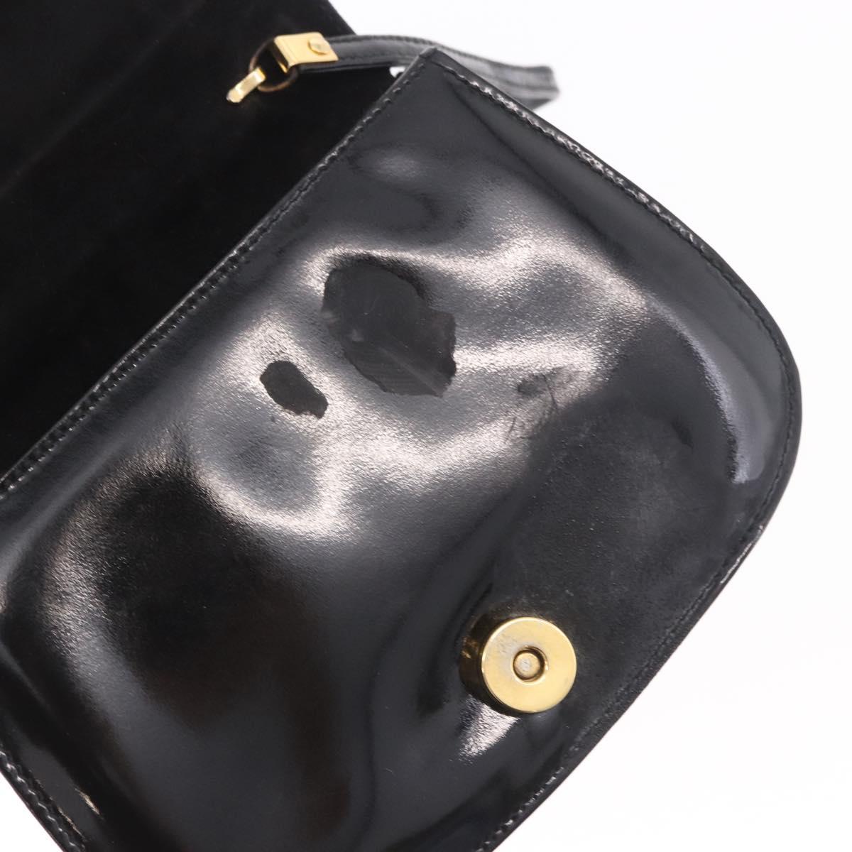 Gucci Patent Black Bamboo Handbag