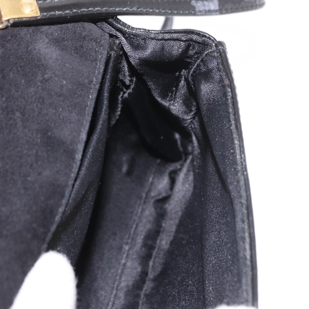 Gucci Patent Black Bamboo Handbag