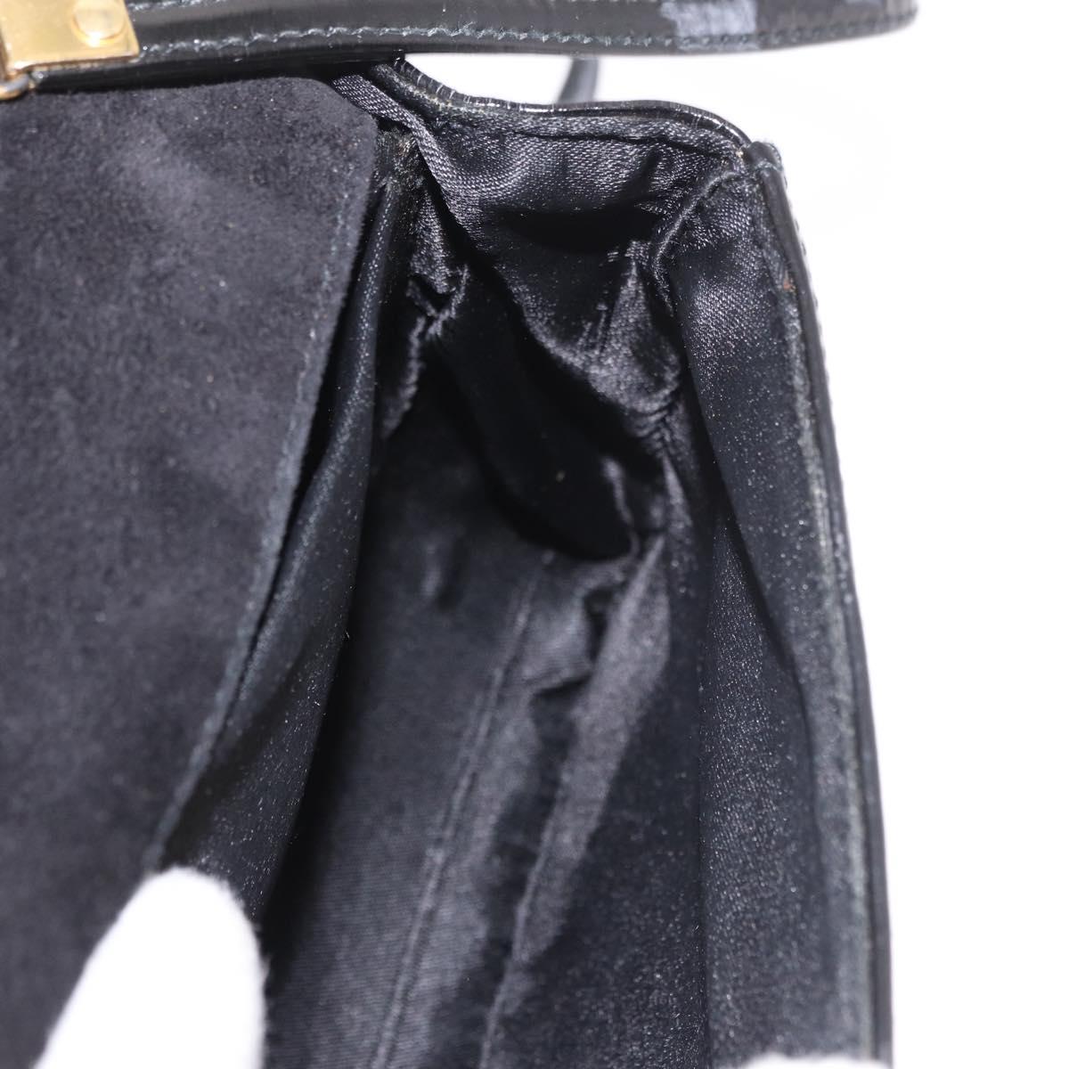 Gucci Patent Black Bamboo Handbag