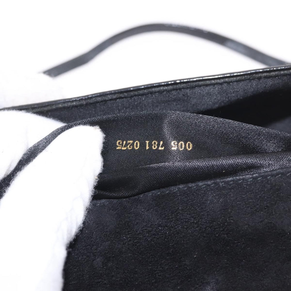 Gucci Patent Black Bamboo Handbag
