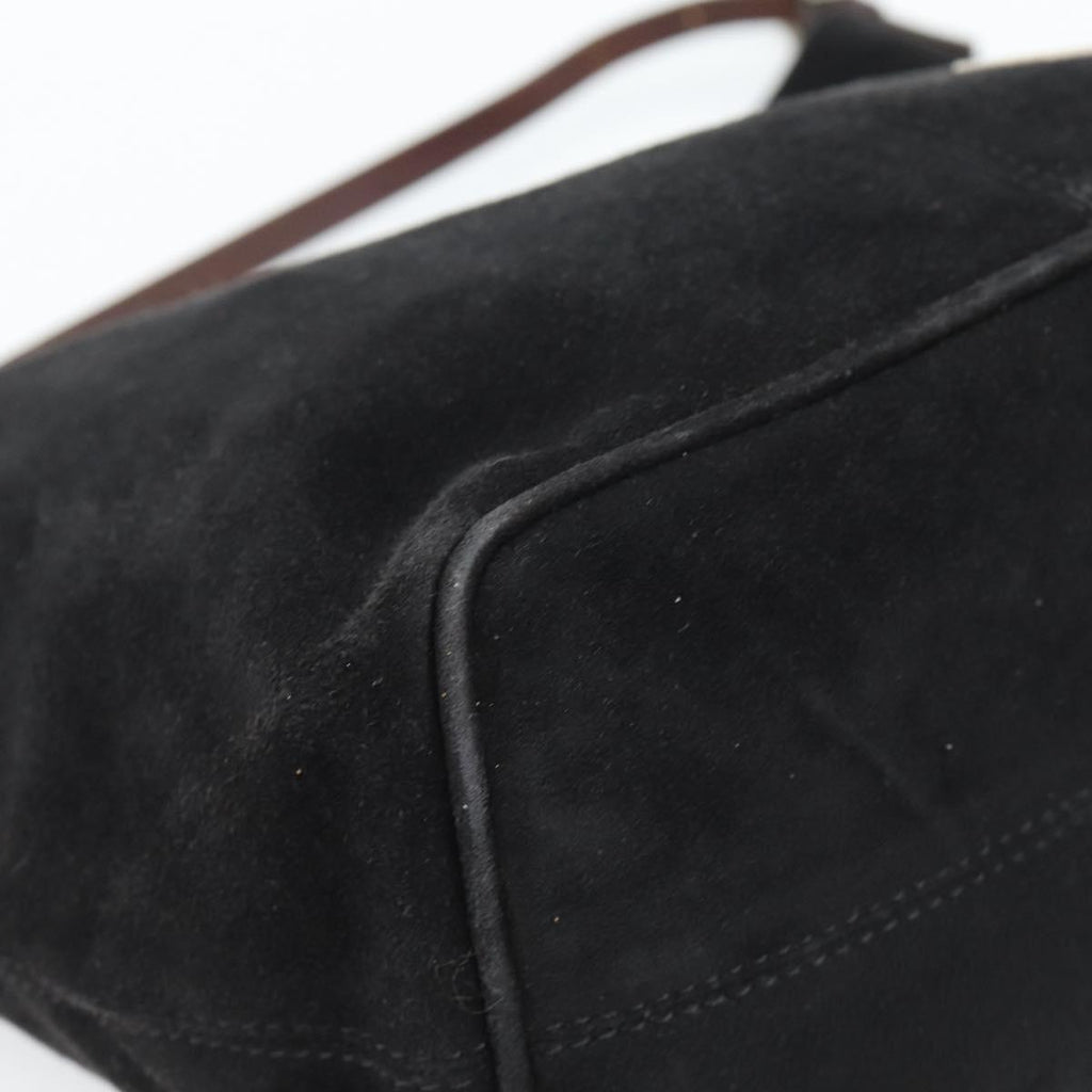 Fendi Black Suede Bucket Tote