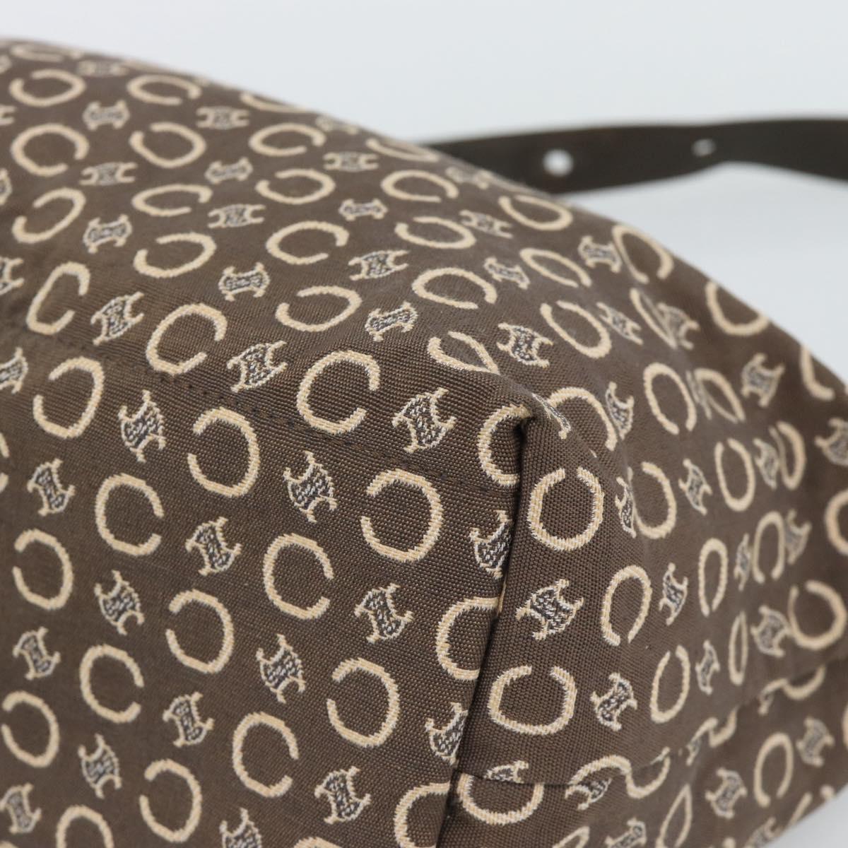 Celine Brown and Cream Monogram Shoulder Bag