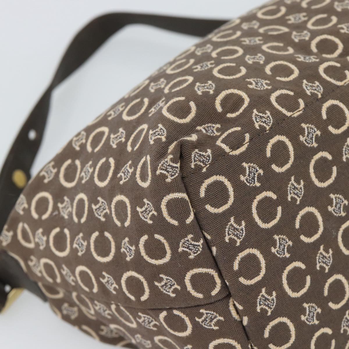 Celine Brown and Cream Monogram Shoulder Bag