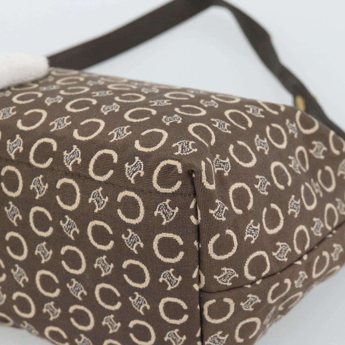 Celine Brown and Cream Monogram Shoulder Bag
