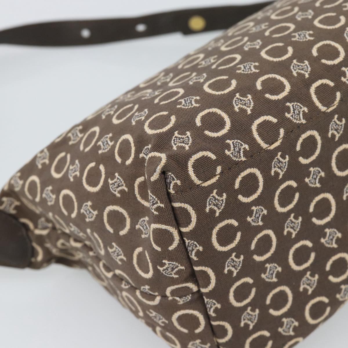 Celine Brown and Cream Monogram Shoulder Bag