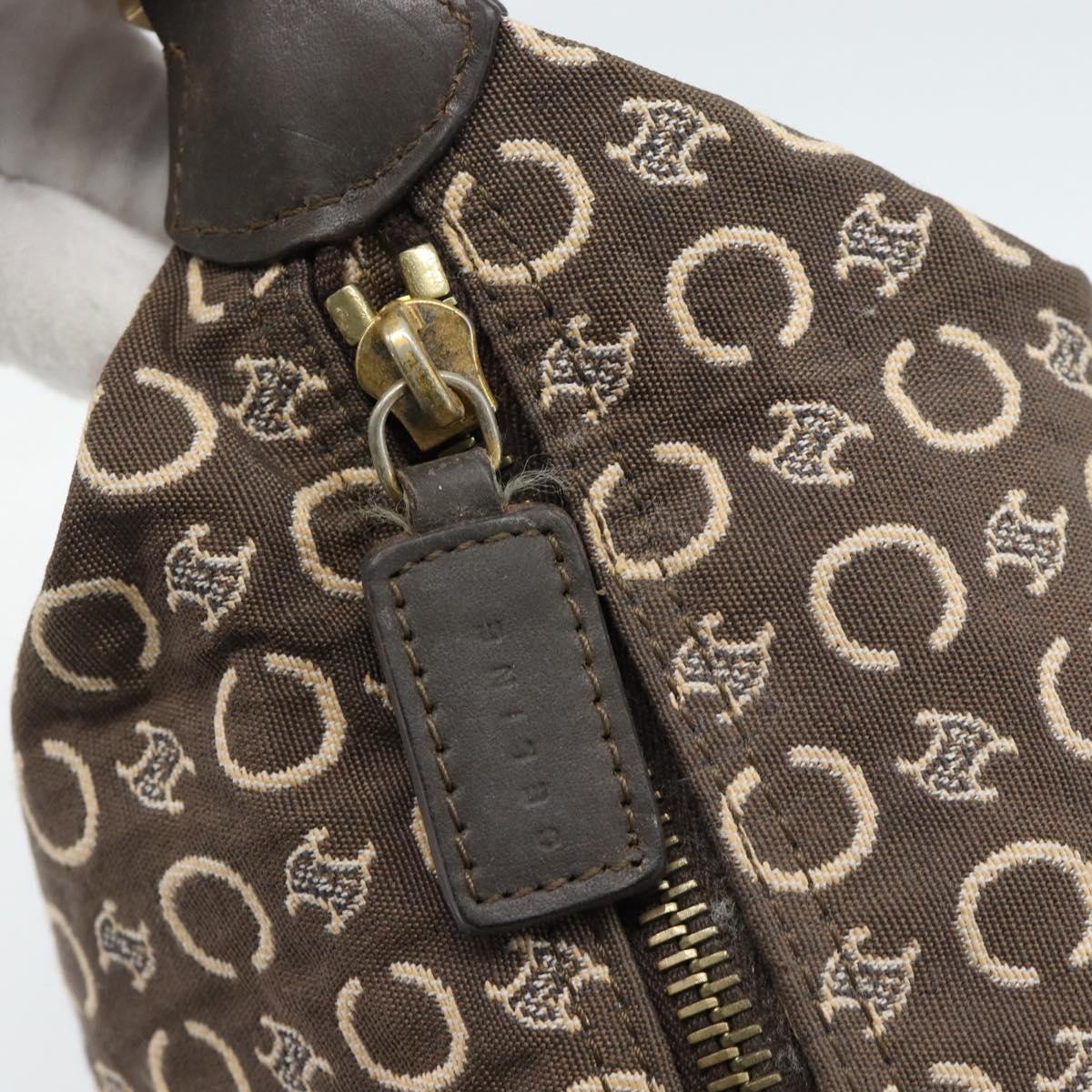 Celine Brown and Cream Monogram Shoulder Bag