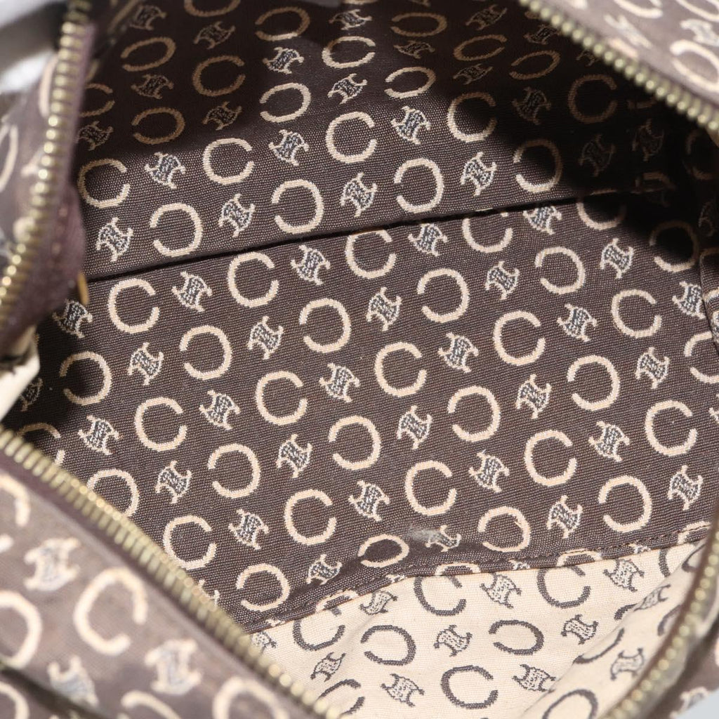 Celine Brown and Cream Monogram Shoulder Bag