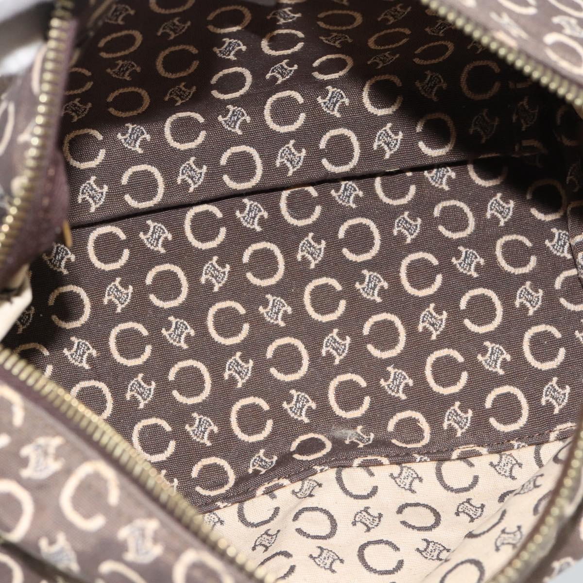 Celine Brown and Cream Monogram Shoulder Bag