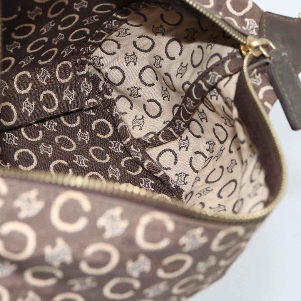 Celine Brown and Cream Monogram Shoulder Bag