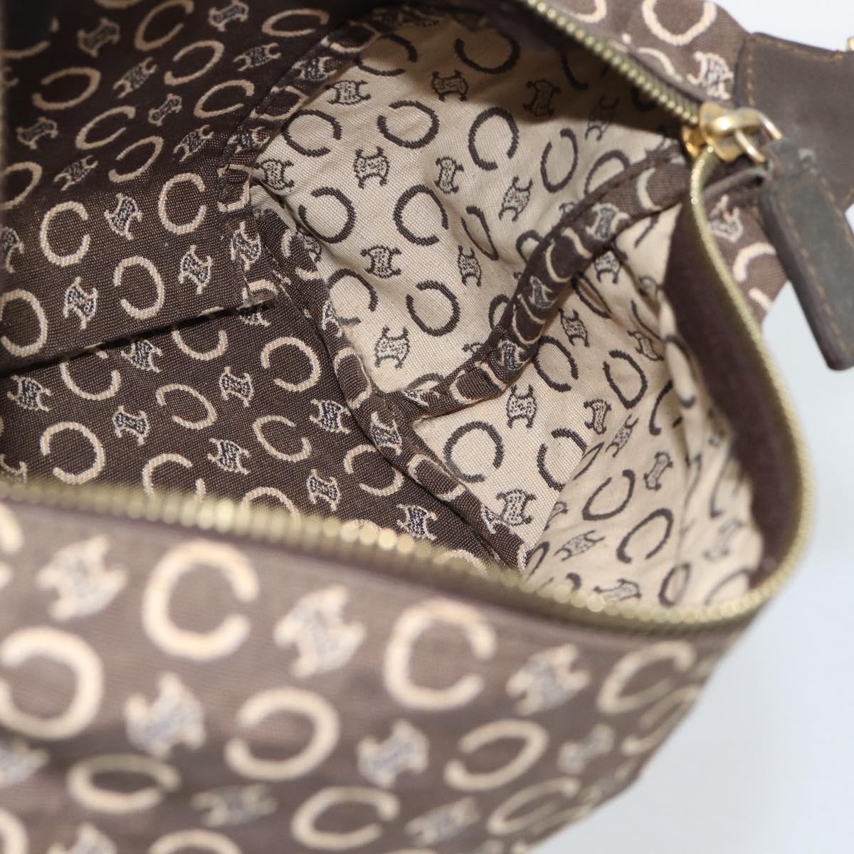 Celine Brown and Cream Monogram Shoulder Bag