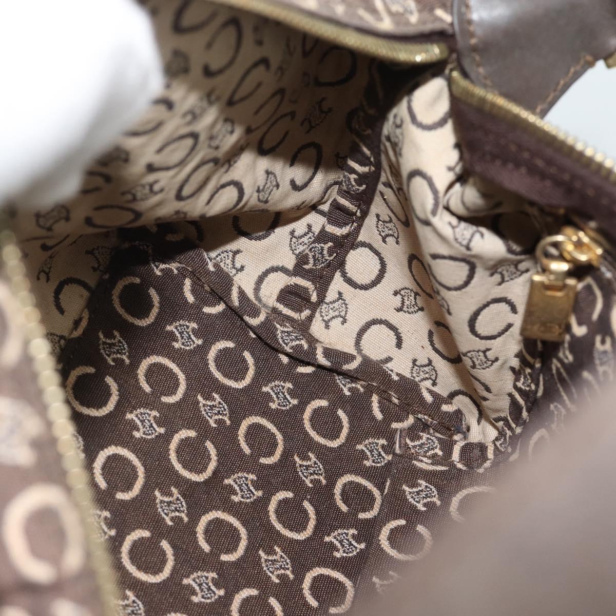 Celine Brown and Cream Monogram Shoulder Bag