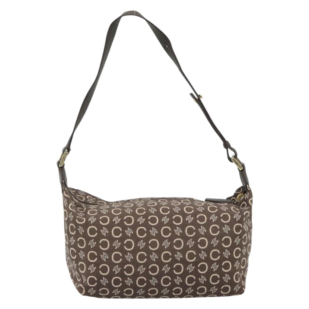 Celine Brown and Cream Monogram Shoulder Bag
