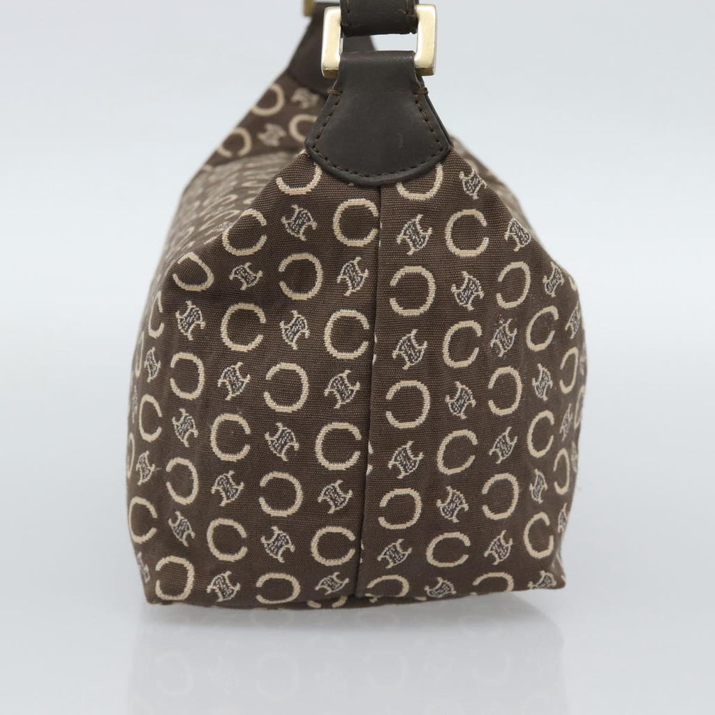 Celine Brown and Cream Monogram Shoulder Bag