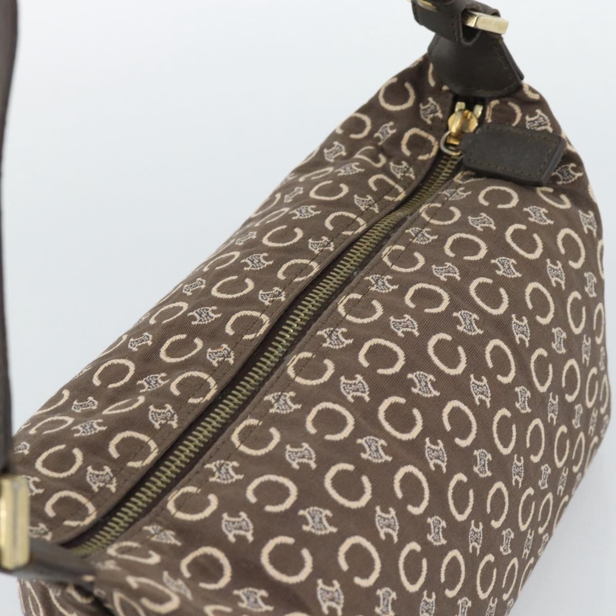 Celine Brown and Cream Monogram Shoulder Bag
