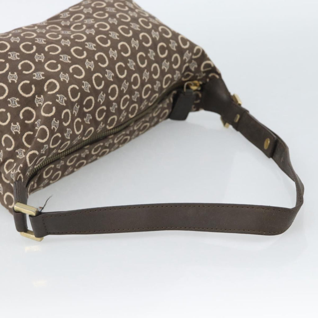 Celine Brown and Cream Monogram Shoulder Bag