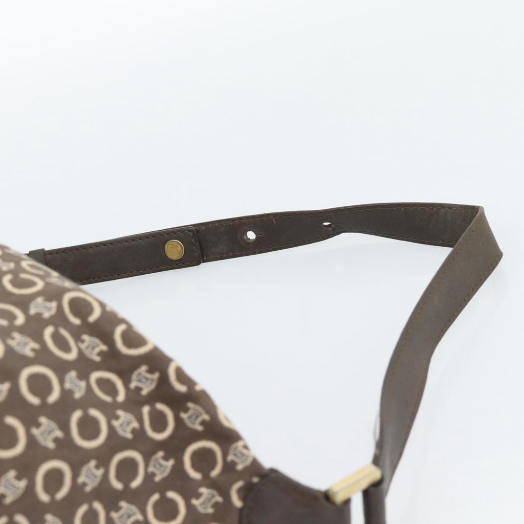 Celine Brown and Cream Monogram Shoulder Bag