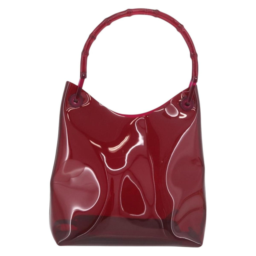 Gucci Red Bamboo Vinyl Shoulder Bag