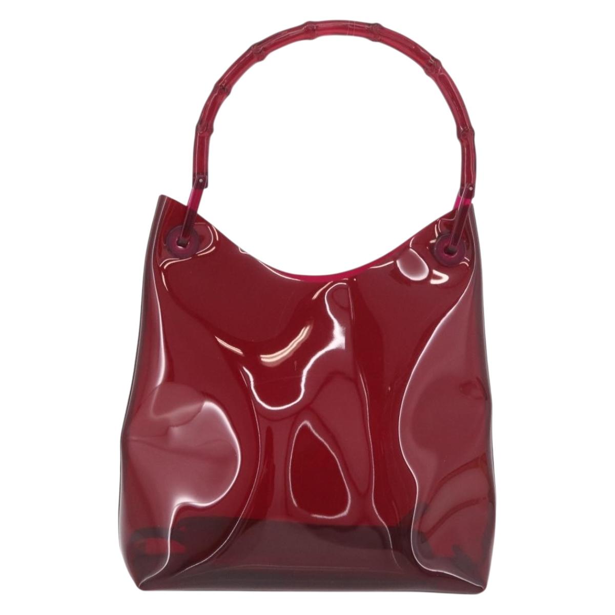 Gucci Red Bamboo Vinyl Shoulder Bag