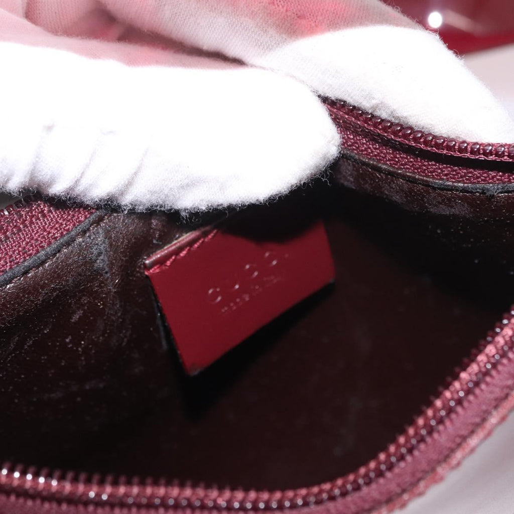Gucci Red Bamboo Vinyl Shoulder Bag