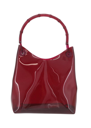 Gucci Red Bamboo Vinyl Shoulder Bag