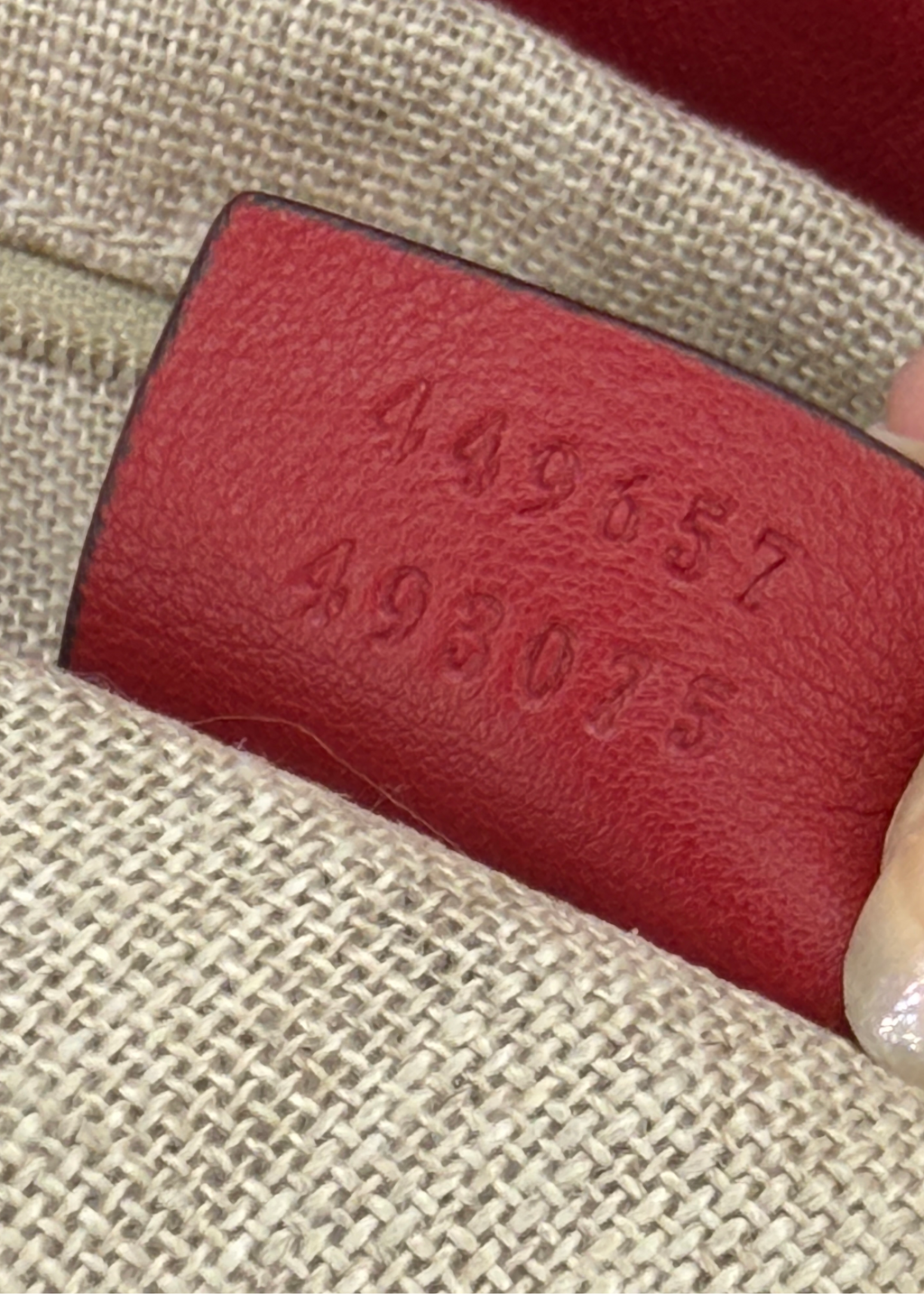 Gucci Monogram Red Leather Handbag
