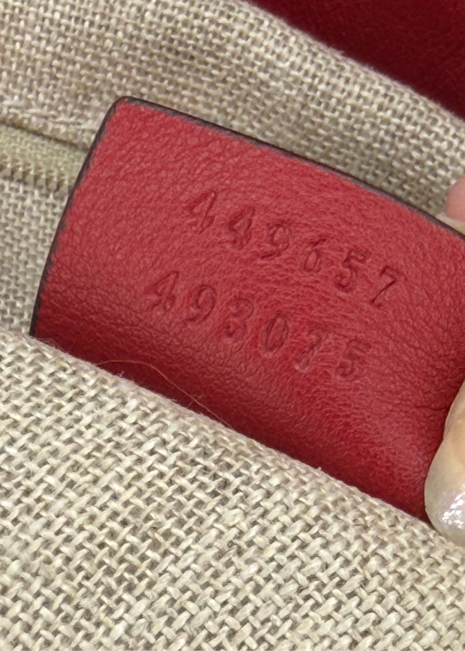 Gucci Monogram Red Leather Handbag