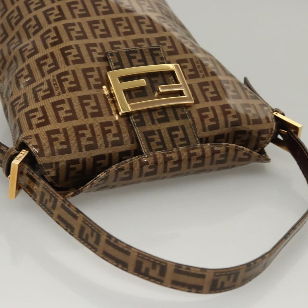 Fendi Brown Zucchino Patent Baguette