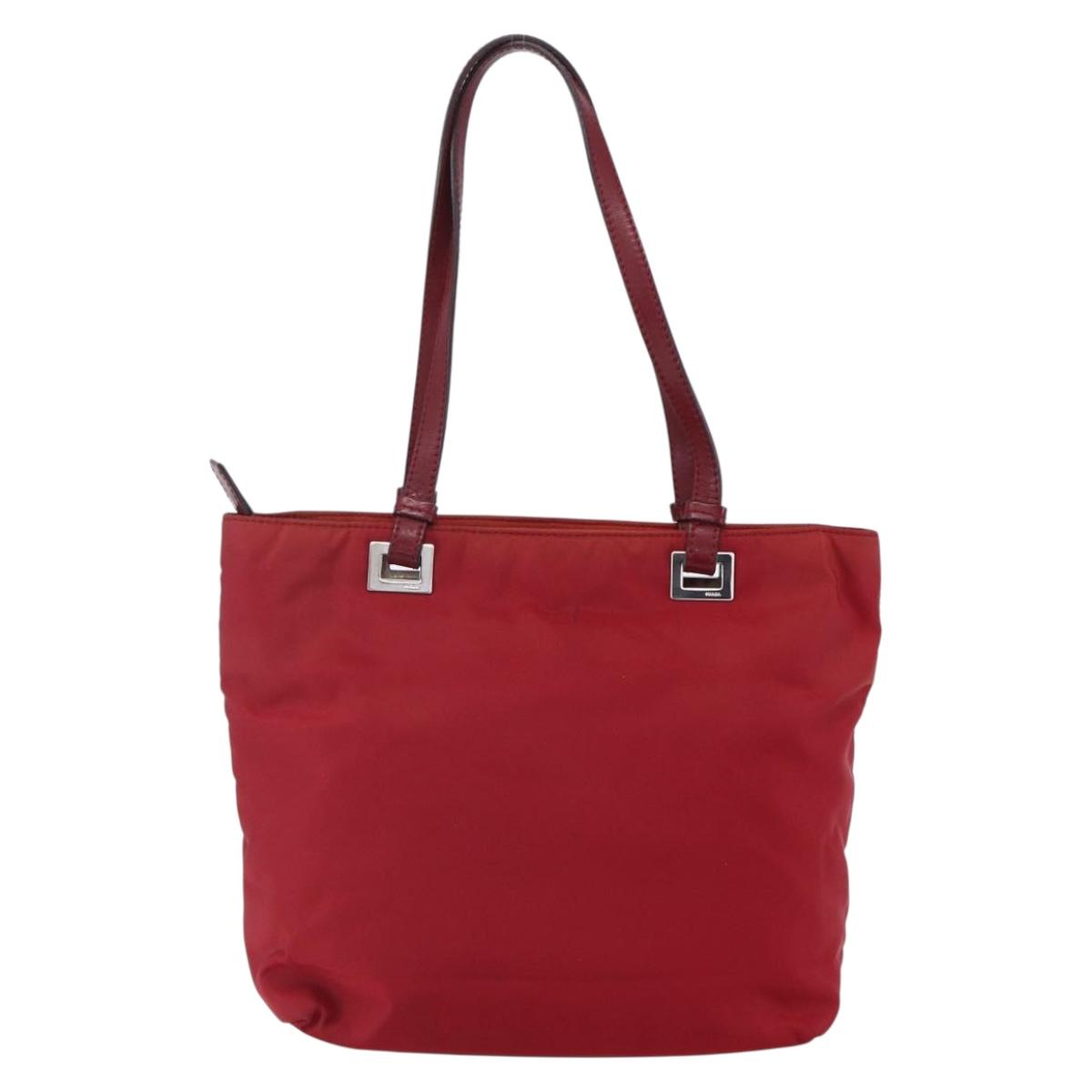 Prada Red Nylon Tote