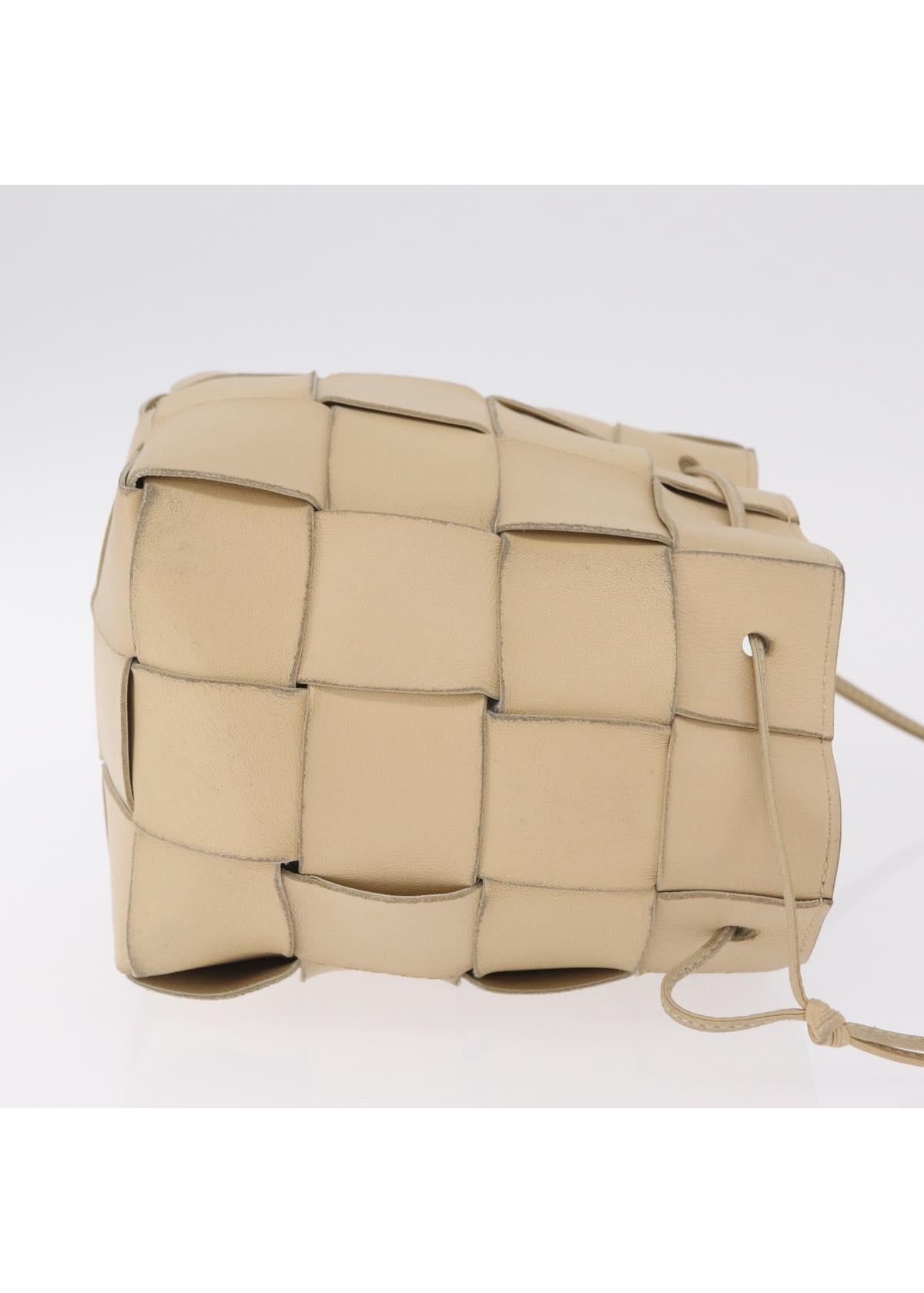 Bottega Veneta Tan Intrecciato Bucket Bag side