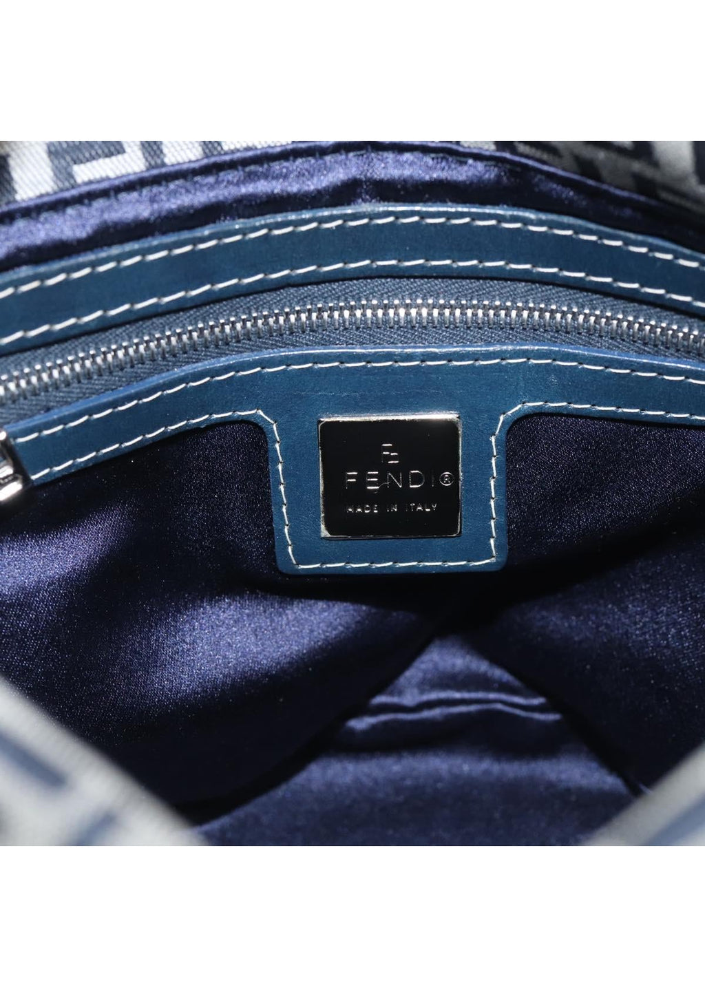 Fendi Navy Zucchino Mini Shoulder Bag photo 17