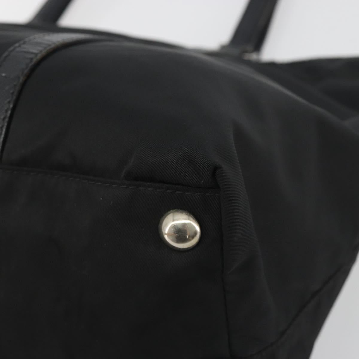 Prada Black Nylon and Leather Tote