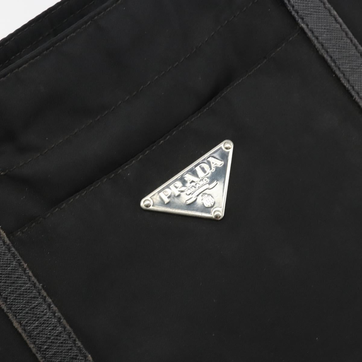 Prada Black Nylon and Leather Tote