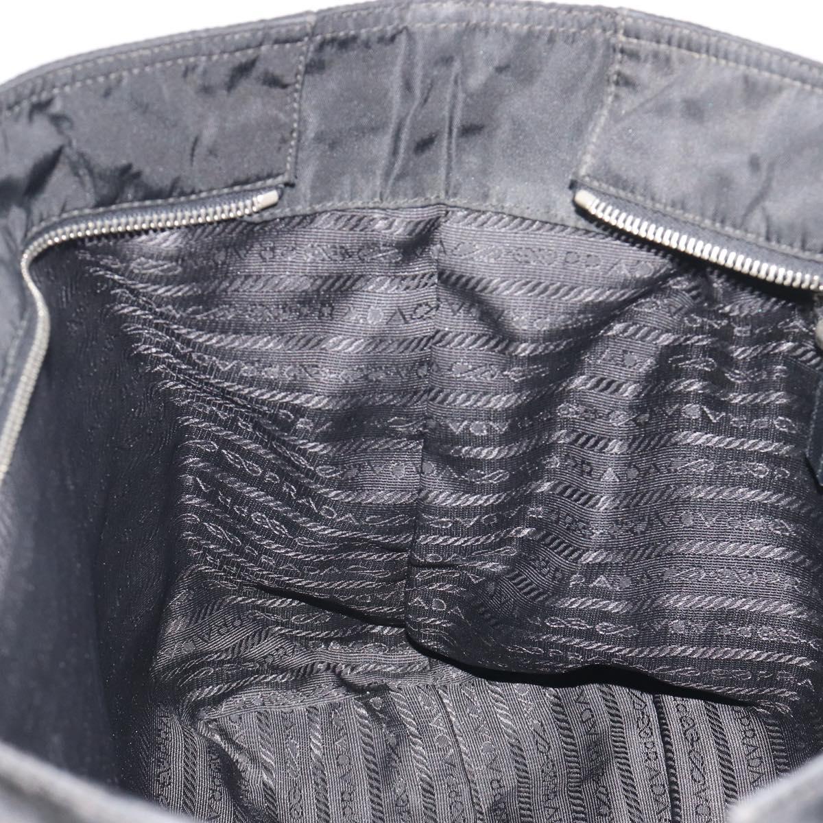 Prada Black Nylon and Leather Tote
