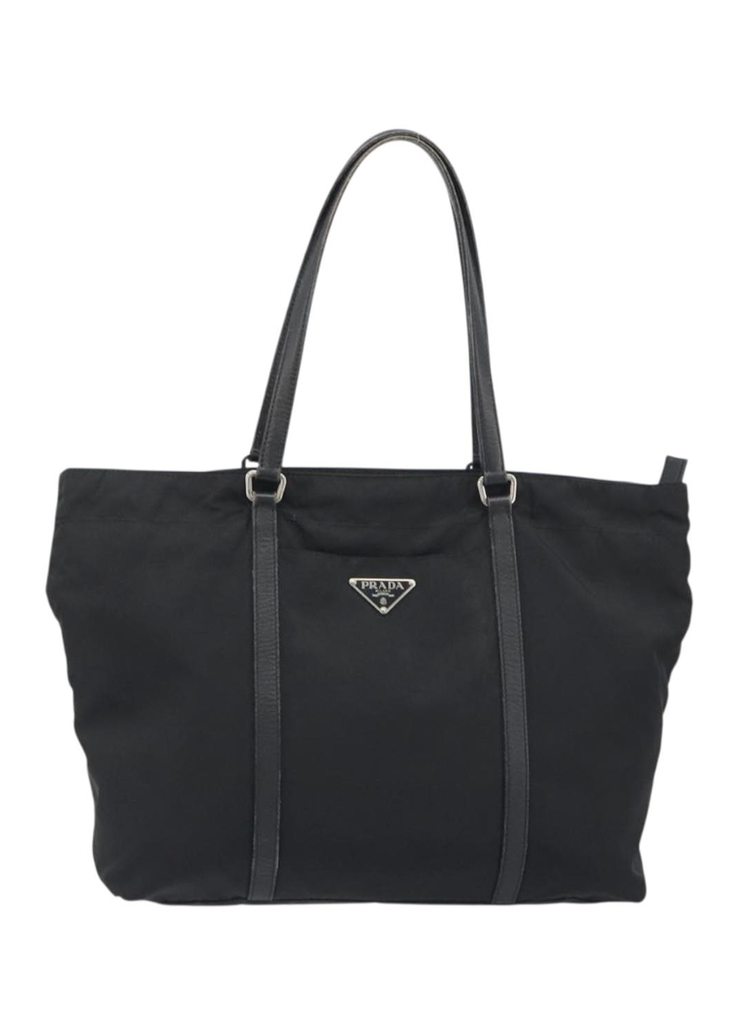 Prada Black Nylon and Leather Tote