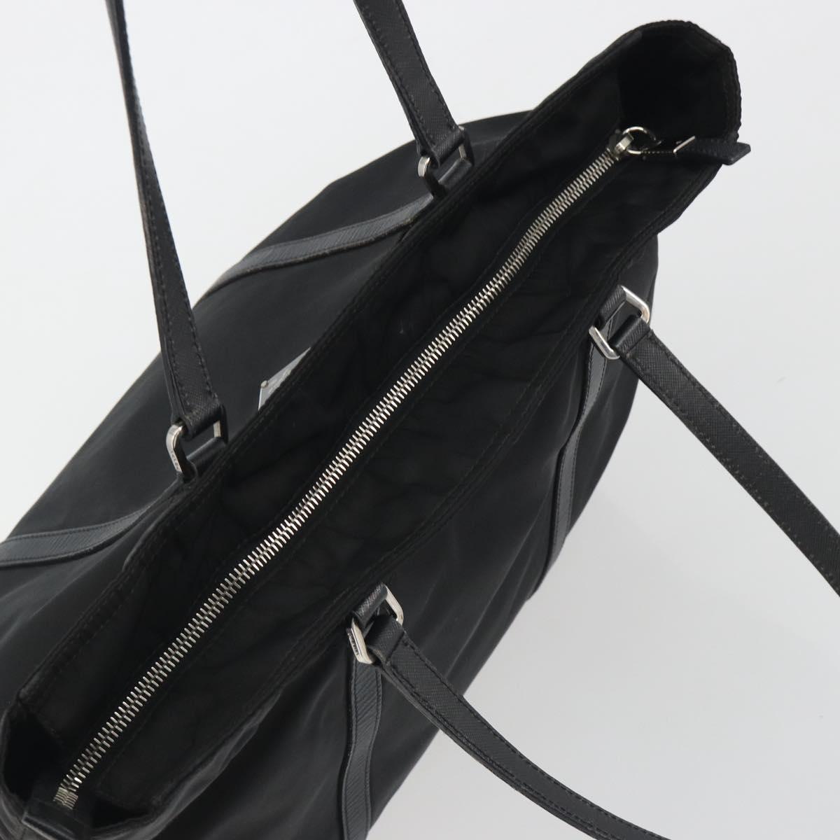 Prada Black Nylon and Leather Tote