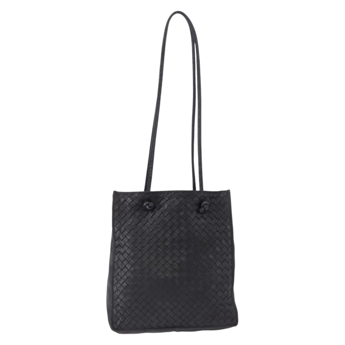 Bottega Veneta Intrecciato Black Shoulder Tote