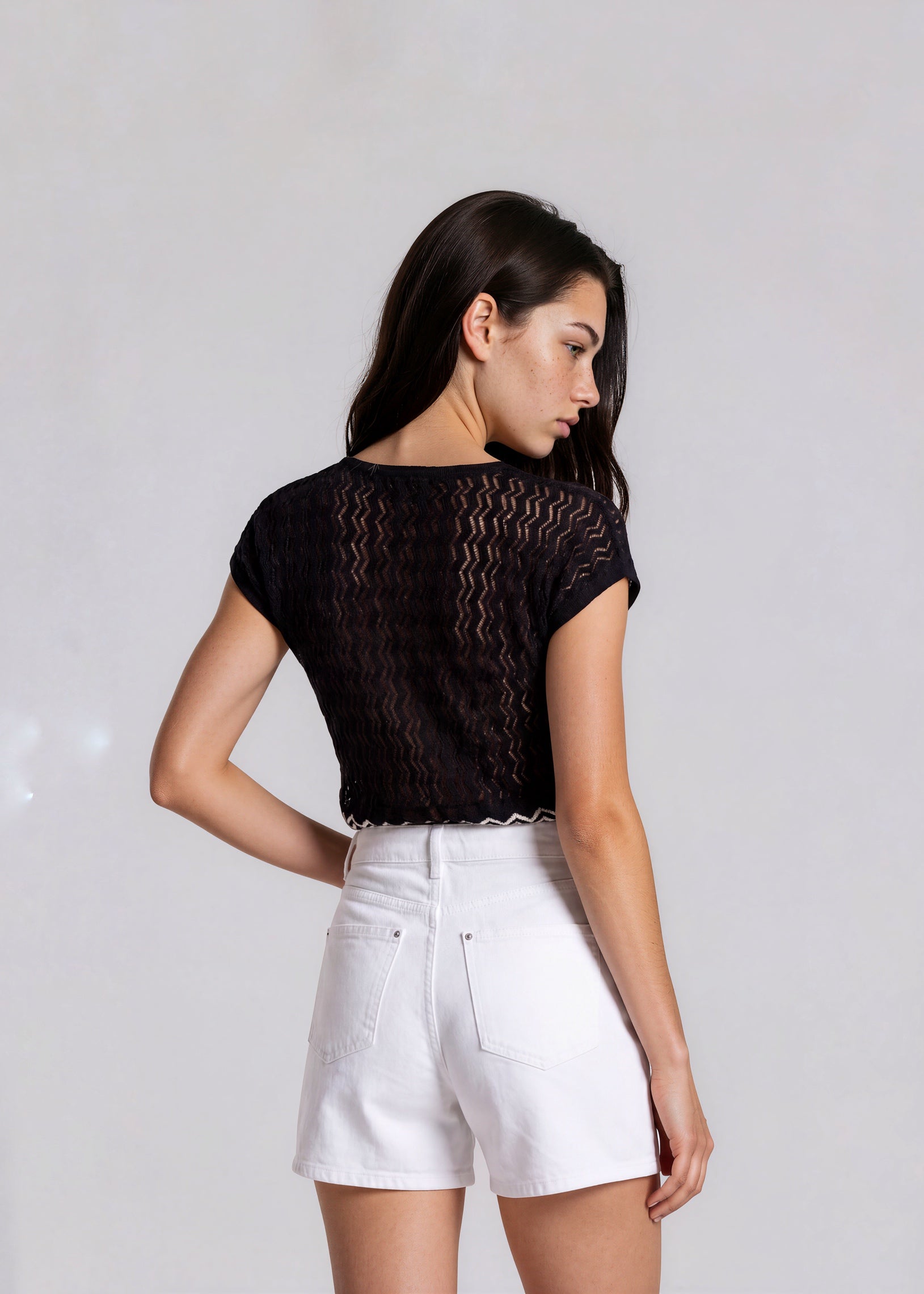 Missoni Black Striped V Neck Top