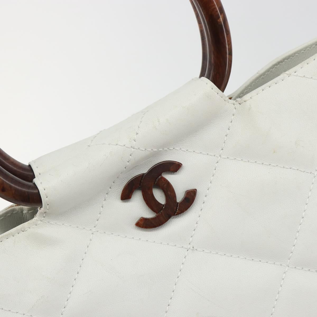 Chanel White Round Handle Bag