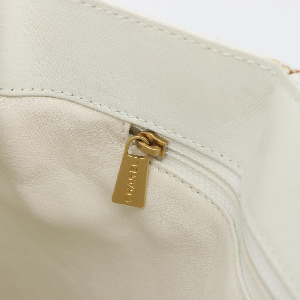 Chanel White Round Handle Bag