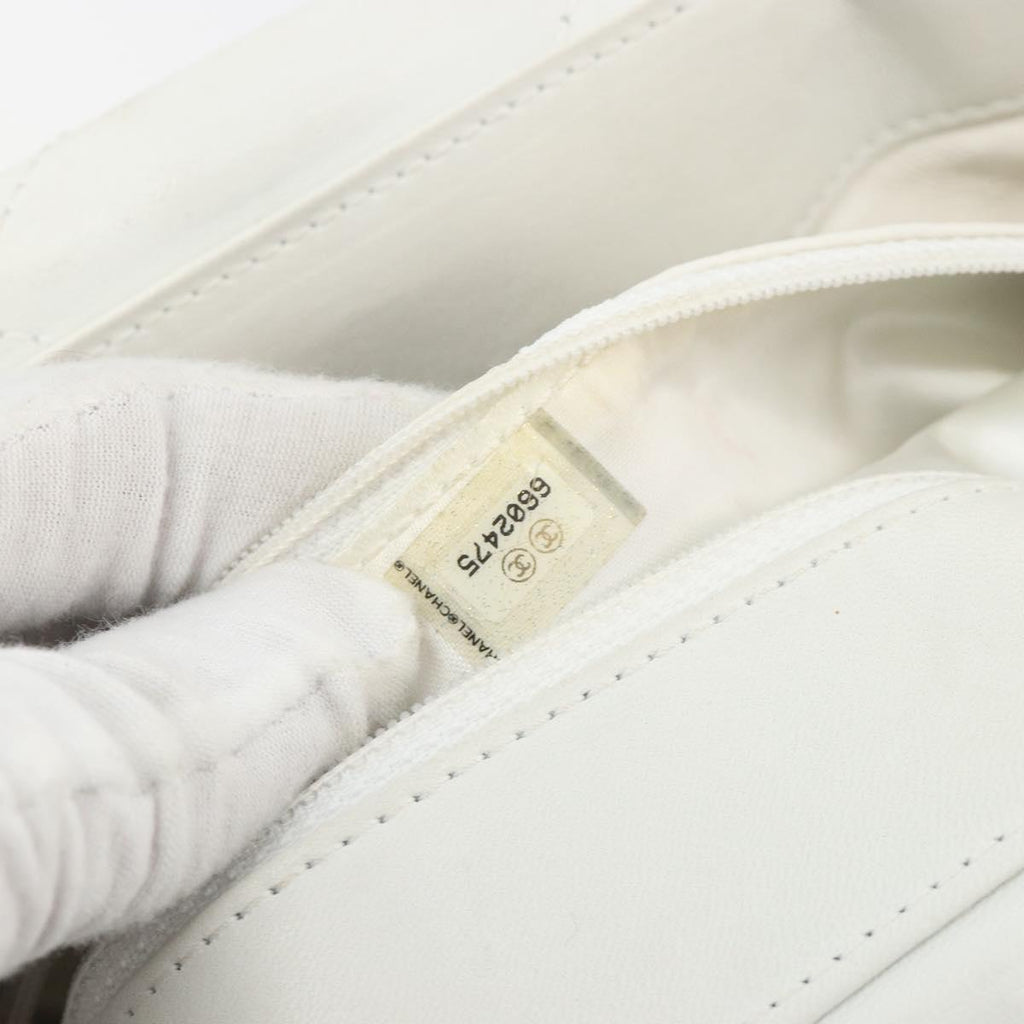 Chanel White Round Handle Bag