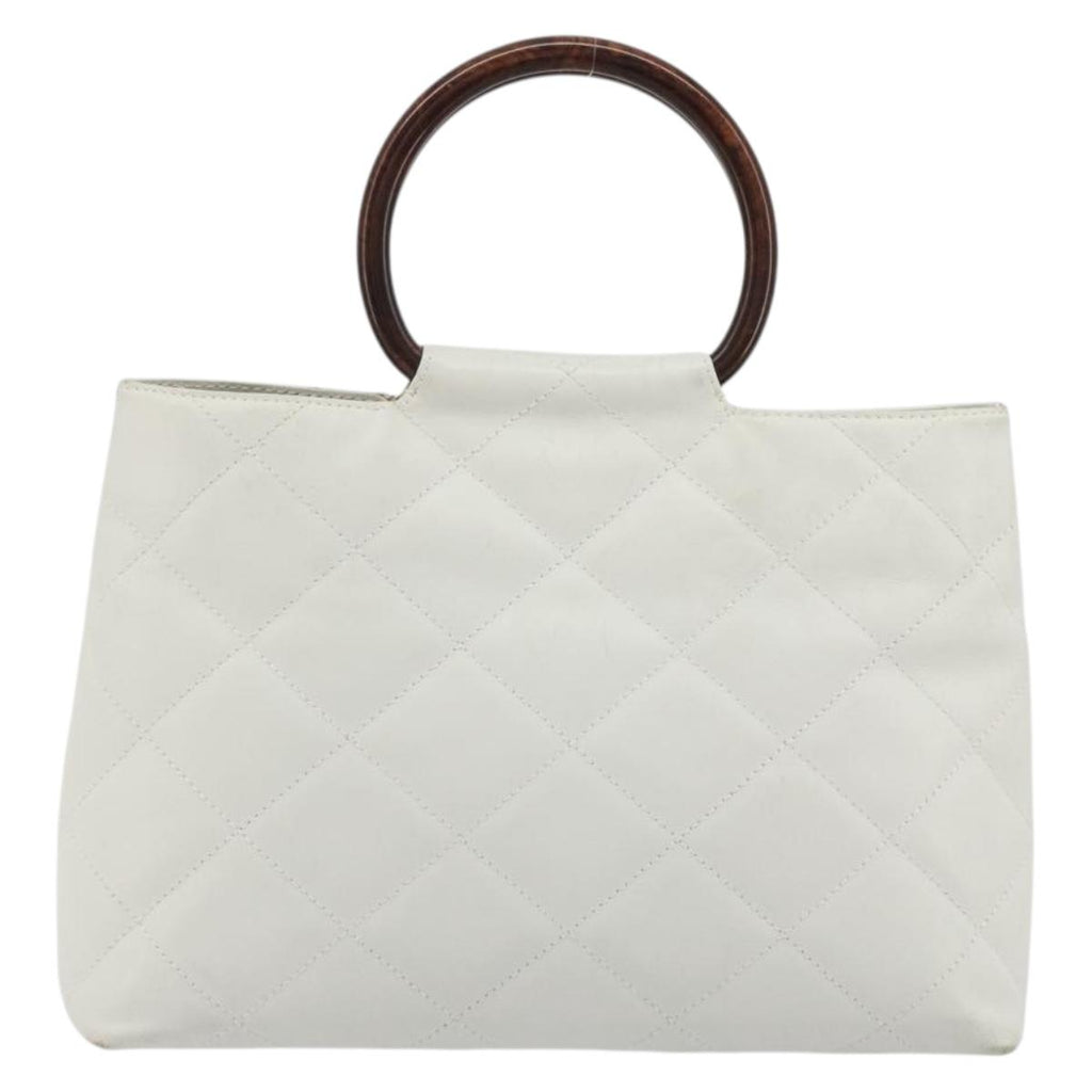 Chanel White Round Handle Bag