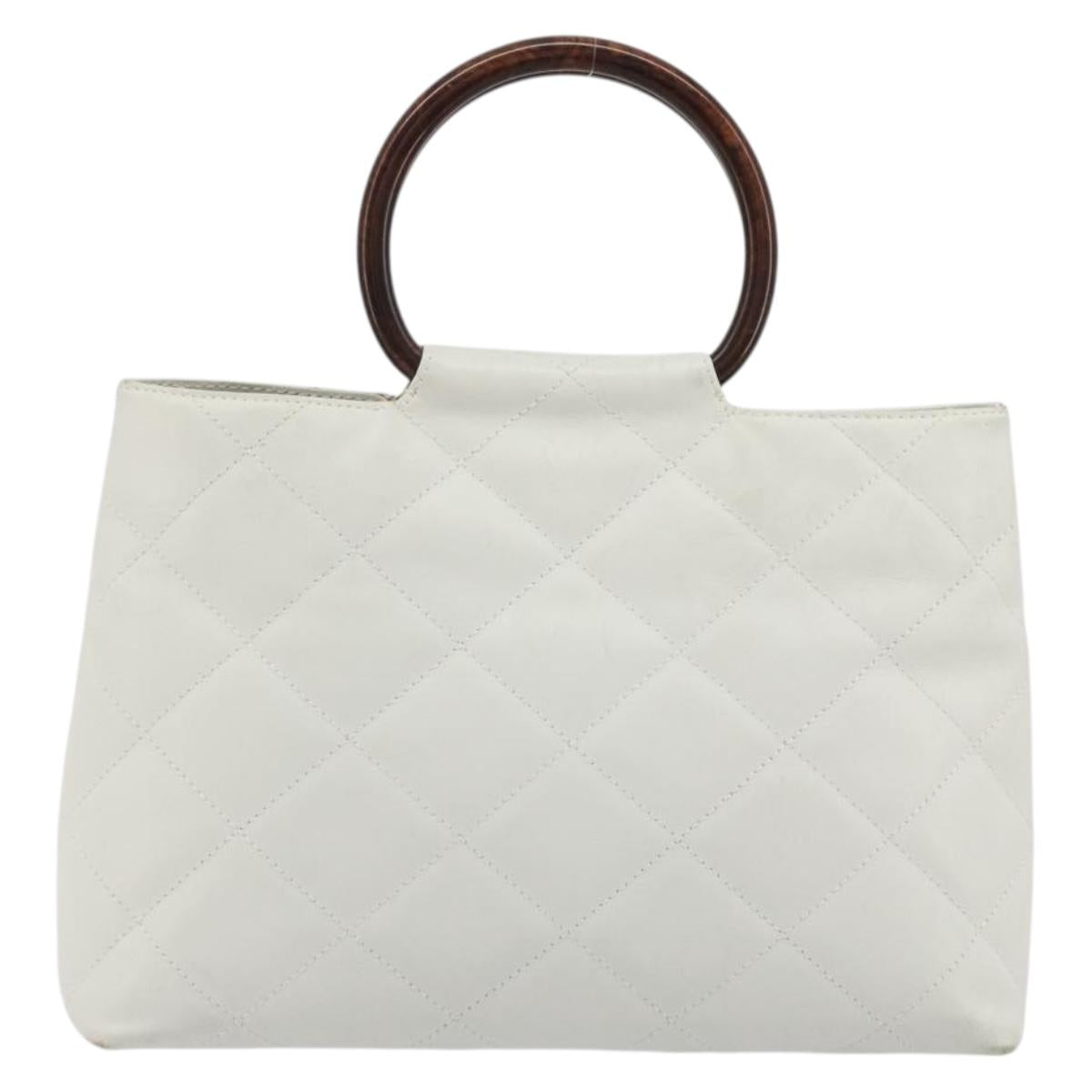 Chanel White Round Handle Bag